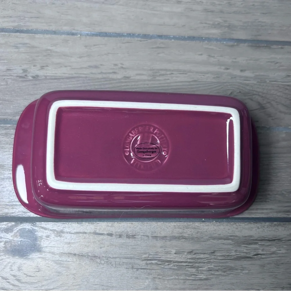 Longaberger Pottery Woven Traditions Small Loaf Dish - Paprika NIB‎